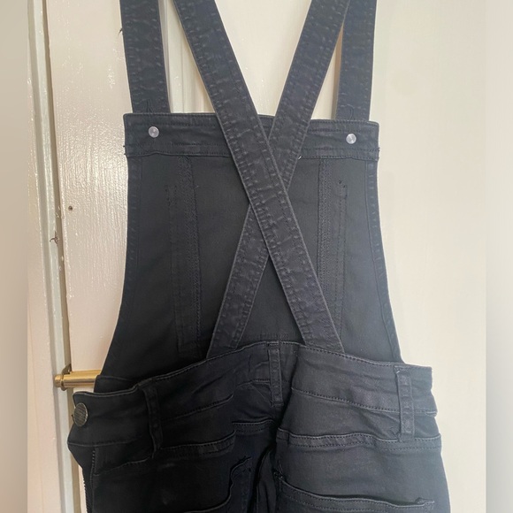 Free People Black Denim Overalls Size 24 - Picture 5 of 5